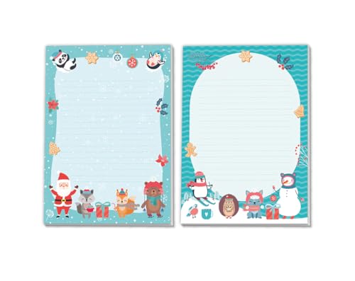 2 Blöcke Schreibblock Weihnachtsmotiv Kindermotiv für Mädchen Jungen Weihnachten Notizblock Briefblock Weihnachtspapier (2 verschiedene Blöcke/Weihnachtsmann + Pinguin mit je 25 Blätter in A5-Format) 2 Blöcke Schreibblock Weihnachtsmotiv Kindermotiv für Mädchen Jungen Weihnachten Notizblock Briefblock Weihnachtspapier (2 verschiedene Blöcke/Weihnachtsmann + Pinguin mit je 25 Blätter in A5-Format) von Minkocards