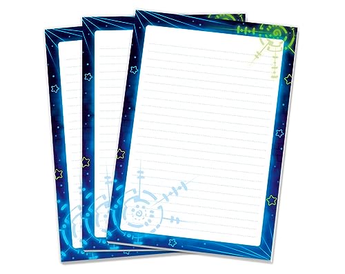 Blöcke Schreibblock mit Kindermotiv Lasertag Notizblöcke mit Linien für Jungen Jungs Mädchen Briefbögenblock liniert (3 Blöcke mit je 25 Blätter in A5-Format) von Minkocards