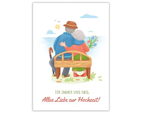 Hochzeitskarte (XXL -Format A4) Karte zur Hochzeit mit Umschlag Klappkarte große Grußkarte Glückwunschkarte zur Trauung Glückwunsche zur Hochzeit von Minkocards