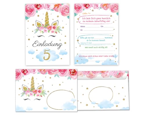 Minkocards 10 Einladungskarten incl. 10 Umschläge zum 5. Kindergeburtstag Mädchen Einhorn Einladung fünfte Geburtstag Mädchengeburtstag Geburtstagseinladungen Minkocards 10 Einladungskarten incl. 10 Umschläge zum 5. Kindergeburtstag Mädchen Einhorn Einladung fünfte Geburtstag Mädchengeburtstag Geburtstagseinladungen von Minkocards