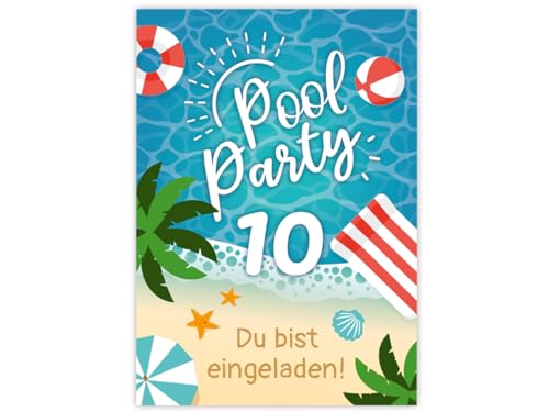 Minkocards 10 Einladungskarten zum 10. Kindergeburtstag Schwimmbad Schwimmen Jungen Mädchen Einladung zehnte Geburtstag Minkocards 10 Einladungskarten zum 10. Kindergeburtstag Schwimmbad Schwimmen Jungen Mädchen Einladung zehnte Geburtstag von Minkocards