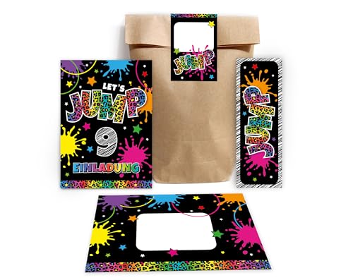 Minkocards 10 Einladungskarten zum 9. Kindergeburtstag Mädchen Jump Trampolin Einladungen neunte Mädchengeburtstag incl. 10 Umschläge, 10 Partytüten/natur, 10 Aufkleber, 10 Lesezeichen Minkocards 10 Einladungskarten zum 9. Kindergeburtstag Mädchen Jump Trampolin Einladungen neunte Mädchengeburtstag incl. 10 Umschläge, 10 Partytüten/natur, 10 Aufkleber, 10 Lesezeichen von Minkocards