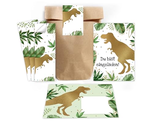 Minkocards 12 Einladungskarten Kindergeburtstag Junge Jungs Dino Dinosaurier Einladungen Jungsgeburtstag incl. 12 Umschläge, 12 Partytüten/natur, 12 Aufkleber Minkocards 12 Einladungskarten Kindergeburtstag Junge Jungs Dino Dinosaurier Einladungen Jungsgeburtstag incl. 12 Umschläge, 12 Partytüten/natur, 12 Aufkleber von Minkocards