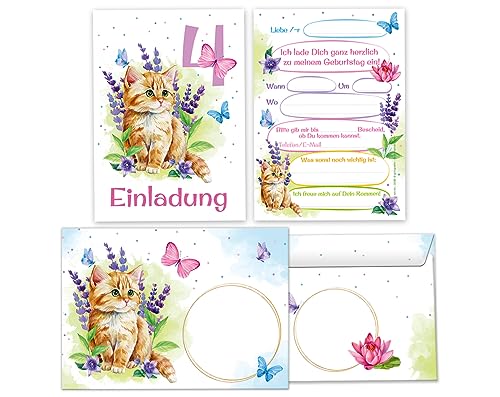 Minkocards 12 Einladungskarten incl. 12 Umschläge zum 4. Kindergeburtstag Mädchen Katze Kätzchen Einladung vierte Geburtstag Kinder Einladungsset Minkocards 12 Einladungskarten incl. 12 Umschläge zum 4. Kindergeburtstag Mädchen Katze Kätzchen Einladung vierte Geburtstag Kinder Einladungsset von Minkocards