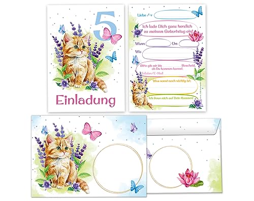 Minkocards 12 Einladungskarten incl. 12 Umschläge zum 5. Kindergeburtstag Mädchen Katze Kätzchen Einladung fünfte Geburtstag Kinder Einladungsset Minkocards 12 Einladungskarten incl. 12 Umschläge zum 5. Kindergeburtstag Mädchen Katze Kätzchen Einladung fünfte Geburtstag Kinder Einladungsset von Minkocards