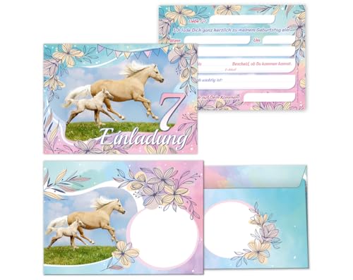Minkocards 12 Einladungskarten incl. 12 Umschläge zum 7. Kindergeburtstag Mädchen Pferd mit Fohlen Einladung siebte Geburtstag Kinder Einladungsset Minkocards 12 Einladungskarten incl. 12 Umschläge zum 7. Kindergeburtstag Mädchen Pferd mit Fohlen Einladung siebte Geburtstag Kinder Einladungsset von Minkocards