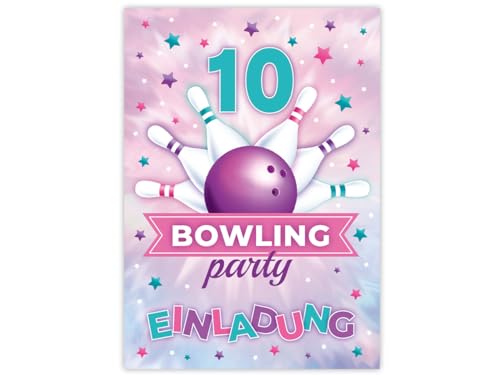 Minkocards 12 Einladungskarten zum 10. Kindergeburtstag Bowling Kegeln Bowling-Party Mädchen Einladungen zum zehnten Einladungen zehnte Mädchengeburtstag Minkocards 12 Einladungskarten zum 10. Kindergeburtstag Bowling Kegeln Bowling-Party Mädchen Einladungen zum zehnten Einladungen zehnte Mädchengeburtstag von Minkocards