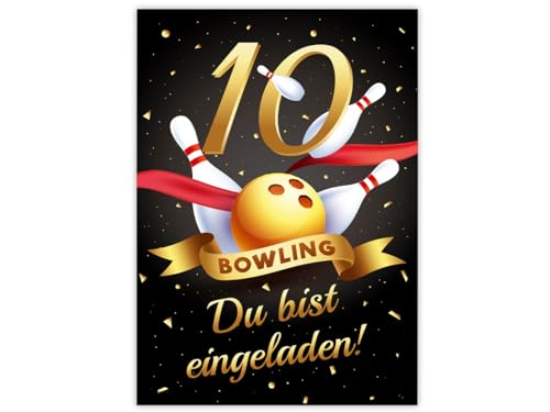 Minkocards 12 Einladungskarten zum 10. Kindergeburtstag Bowling Kegeln Mädchen Jungen Einladung zehnte Mädchengeburtstag Jungsgeburtstag Minkocards 12 Einladungskarten zum 10. Kindergeburtstag Bowling Kegeln Mädchen Jungen Einladung zehnte Mädchengeburtstag Jungsgeburtstag von Minkocards