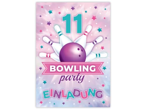 Minkocards 12 Einladungskarten zum 11. Kindergeburtstag Bowling Kegeln Bowling-Party Mädchen Einladungen zum elften Einladungen elfte Mädchengeburtstag Minkocards 12 Einladungskarten zum 11. Kindergeburtstag Bowling Kegeln Bowling-Party Mädchen Einladungen zum elften Einladungen elfte Mädchengeburtstag von Minkocards