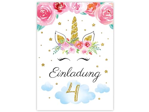 Minkocards 12 Einladungskarten zum 4. Kindergeburtstag Mädchen Einhorn Einladung vierte Geburtstag Mädchengeburtstag Geburtstagseinladungen Minkocards 12 Einladungskarten zum 4. Kindergeburtstag Mädchen Einhorn Einladung vierte Geburtstag Mädchengeburtstag Geburtstagseinladungen von Minkocards