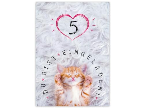 Minkocards 12 Einladungskarten zum 5. Kindergeburtstag Mädchen Katze Einladungen zum fünften Mädchengeburtstag Geburtstagseinladungen Minkocards 12 Einladungskarten zum 5. Kindergeburtstag Mädchen Katze Einladungen zum fünften Mädchengeburtstag Geburtstagseinladungen von Minkocards