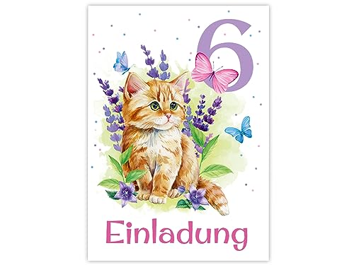 Minkocards 12 Einladungskarten zum 6. Kindergeburtstag Mädchen Katze Kätzchen Einladung sechste Geburtstag Kinder bunte Geburtstagseinladungen Minkocards 12 Einladungskarten zum 6. Kindergeburtstag Mädchen Katze Kätzchen Einladung sechste Geburtstag Kinder bunte Geburtstagseinladungen von Minkocards