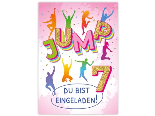 Minkocards 12 Einladungskarten zum 7. Kindergeburtstag Mädchen Jump Trampolin Einladungen siebte Mädchengeburtstag Geburtstagseinladungen Minkocards 12 Einladungskarten zum 7. Kindergeburtstag Mädchen Jump Trampolin Einladungen siebte Mädchengeburtstag Geburtstagseinladungen von Minkocards