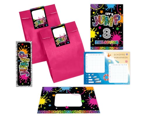 Minkocards 12 Einladungskarten zum 8. Kindergeburtstag Mädchen Jump Trampolin Einladungen achte Geburtstag incl. 12 Umschläge, 12 Partytüten/pink, 12 Aufkleber, 12 Lesezeichen, 12 Schiffe versenken Minkocards 12 Einladungskarten zum 8. Kindergeburtstag Mädchen Jump Trampolin Einladungen achte Geburtstag incl. 12 Umschläge, 12 Partytüten/pink, 12 Aufkleber, 12 Lesezeichen, 12 Schiffe versenken von Minkocards