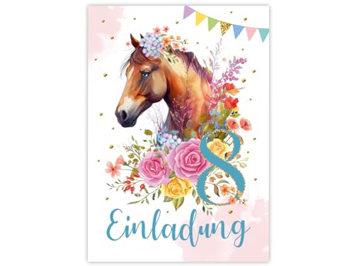 Minkocards 12 Einladungskarten zum 8. Kindergeburtstag Mädchen Pferd Einladung achte Geburtstag Kinder bunte Geburtstagseinladungen Minkocards 12 Einladungskarten zum 8. Kindergeburtstag Mädchen Pferd Einladung achte Geburtstag Kinder bunte Geburtstagseinladungen von Minkocards