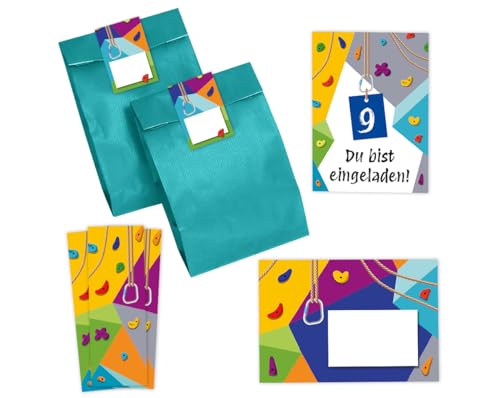Minkocards 12 Einladungskarten zum 9. Kindergeburtstag Klettern Bouldern Mädchen Jungen Einladungen neunte Geburtstag incl. 12 Umschläge, 12 Partytüten/petrol, 12 Aufkleber, 12 Lesezeichen Minkocards 12 Einladungskarten zum 9. Kindergeburtstag Klettern Bouldern Mädchen Jungen Einladungen neunte Geburtstag incl. 12 Umschläge, 12 Partytüten/petrol, 12 Aufkleber, 12 Lesezeichen von Minkocards