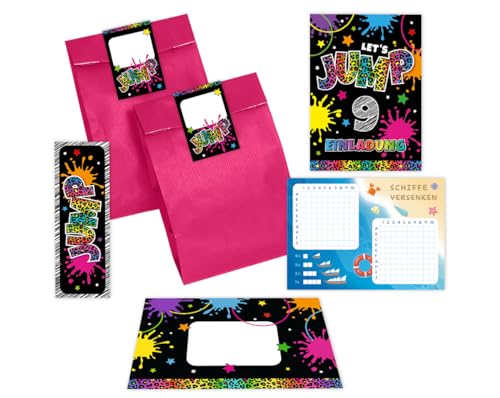 Minkocards 12 Einladungskarten zum 9. Kindergeburtstag Mädchen Jump Trampolin Einladungen neunte Geburtstag incl. 12 Umschläge, 12 Partytüten/pink, 12 Aufkleber, 12 Lesezeichen, 12 Schiffe versenken Minkocards 12 Einladungskarten zum 9. Kindergeburtstag Mädchen Jump Trampolin Einladungen neunte Geburtstag incl. 12 Umschläge, 12 Partytüten/pink, 12 Aufkleber, 12 Lesezeichen, 12 Schiffe versenken von Minkocards