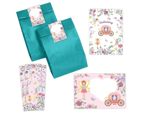 Minkocards 12 Einladungskarten zum Kindergeburtstag Feen Prinzessin Mädchen Einladung Mädchengeburtstag incl. 12 Umschläge, 12 Partytüten/petrol, 12 Aufkleber, 12 Lesezeichen Minkocards 12 Einladungskarten zum Kindergeburtstag Feen Prinzessin Mädchen Einladung Mädchengeburtstag incl. 12 Umschläge, 12 Partytüten/petrol, 12 Aufkleber, 12 Lesezeichen von Minkocards