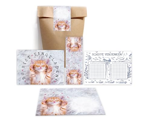 Minkocards 12 Einladungskarten zum Kindergeburtstag Mädchen Katze Einladungen zum Mädchengeburtstag incl. 12 Umschläge, 12 Partytüten/natur, 12 Aufkleber, 12 Lesezeichen, 12 Schiffe versenken Minkocards 12 Einladungskarten zum Kindergeburtstag Mädchen Katze Einladungen zum Mädchengeburtstag incl. 12 Umschläge, 12 Partytüten/natur, 12 Aufkleber, 12 Lesezeichen, 12 Schiffe versenken von Minkocards