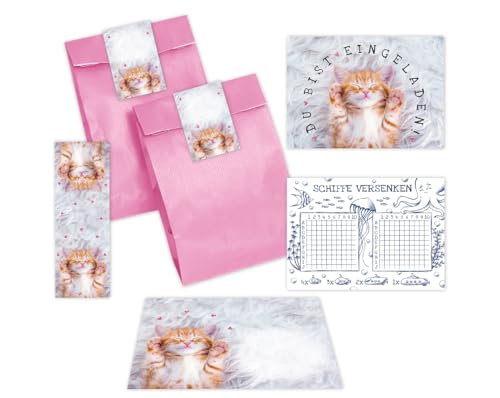 Minkocards 12 Einladungskarten zum Kindergeburtstag Mädchen Katze Einladungen zum Mädchengeburtstag incl. 12 Umschläge, 12 Partytüten/rosa, 12 Aufkleber, 12 Lesezeichen, 12 Schiffe versenken Minkocards 12 Einladungskarten zum Kindergeburtstag Mädchen Katze Einladungen zum Mädchengeburtstag incl. 12 Umschläge, 12 Partytüten/rosa, 12 Aufkleber, 12 Lesezeichen, 12 Schiffe versenken von Minkocards
