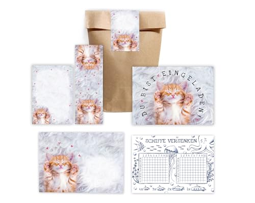 Minkocards 12 Einladungskarten zum Kindergeburtstag Mädchen Katze Einladungen zum Mädchengeburtstag incl. 12 Umschläge, 12 Tüten/natur, 12 Aufkleber, 12 Lesezeichen, 12 Blöcke, 12 Schiffe versenken Minkocards 12 Einladungskarten zum Kindergeburtstag Mädchen Katze Einladungen zum Mädchengeburtstag incl. 12 Umschläge, 12 Tüten/natur, 12 Aufkleber, 12 Lesezeichen, 12 Blöcke, 12 Schiffe versenken von Minkocards