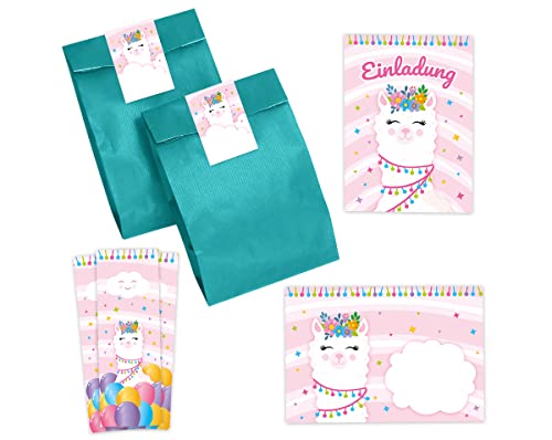 Minkocards 12 Einladungskarten zum Kindergeburtstag Mädchen Lama incl. 12 Umschläge, 12 Partytüten/petrol, 12 Aufkleber, 12 Lesezeichen Einladungsset Minkocards 12 Einladungskarten zum Kindergeburtstag Mädchen Lama incl. 12 Umschläge, 12 Partytüten/petrol, 12 Aufkleber, 12 Lesezeichen Einladungsset von Minkocards