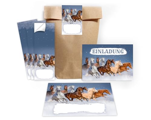 Minkocards 12 Einladungskarten zum Kindergeburtstag Mädchen Pferd Pferde incl. 12 Umschläge, 12 Partytüten/natur, 12 Aufkleber Einladungsset Minkocards 12 Einladungskarten zum Kindergeburtstag Mädchen Pferd Pferde incl. 12 Umschläge, 12 Partytüten/natur, 12 Aufkleber Einladungsset von Minkocards