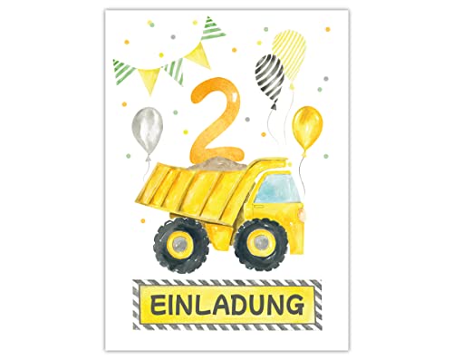 Minkocards 12 Einladungskarten zum zweiten Kindergeburtstag 2. Geburtstag Jungen Jungs Baustelle Einladungen zum Geburtstag Kinder bunte Geburtstagseinladungen Minkocards 12 Einladungskarten zum zweiten Kindergeburtstag 2. Geburtstag Jungen Jungs Baustelle Einladungen zum Geburtstag Kinder bunte Geburtstagseinladungen von Minkocards