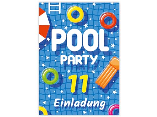 Minkocards 6 Einladungskarten zum 11. Kindergeburtstag Schwimmbad Schwimmen Jungen Mädchen Einladungen elfte Geburtstag Minkocards 6 Einladungskarten zum 11. Kindergeburtstag Schwimmbad Schwimmen Jungen Mädchen Einladungen elfte Geburtstag von Minkocards