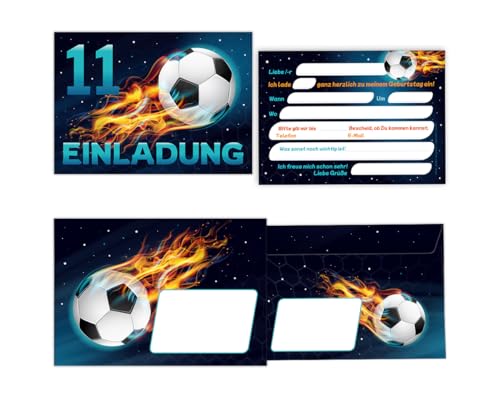 Minkocards 8 Einladungskarten 11. Kindergeburtstag Junge Fussball incl. 8 Umschläge Einladungen elfte Jungsgeburtstag Fußball Minkocards 8 Einladungskarten 11. Kindergeburtstag Junge Fussball incl. 8 Umschläge Einladungen elfte Jungsgeburtstag Fußball von Minkocards