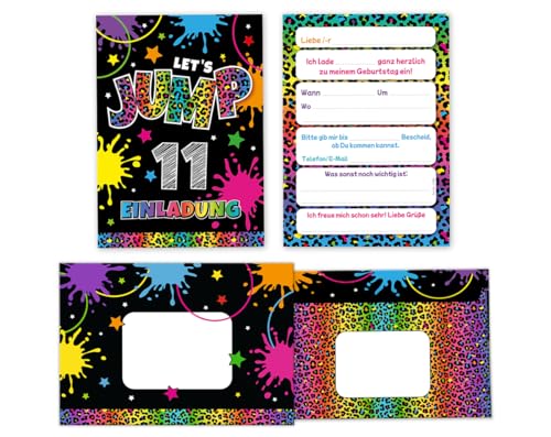 Minkocards 8 Einladungskarten incl. 8 Umschläge zum 11. Kindergeburtstag Mädchen Jump Trampolin Einladungen elfte Mädchengeburtstag Geburtstagseinladungen Minkocards 8 Einladungskarten incl. 8 Umschläge zum 11. Kindergeburtstag Mädchen Jump Trampolin Einladungen elfte Mädchengeburtstag Geburtstagseinladungen von Minkocards