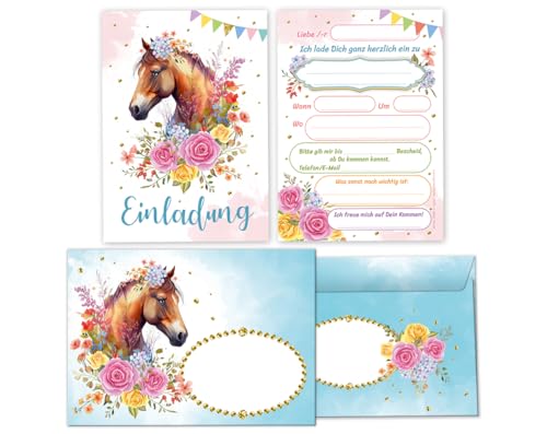Minkocards 8 Einladungskarten incl. 8 Umschläge zum Kindergeburtstag Mädchen Pferd Einladungen zum Geburtstag Kinder Einladungsset Minkocards 8 Einladungskarten incl. 8 Umschläge zum Kindergeburtstag Mädchen Pferd Einladungen zum Geburtstag Kinder Einladungsset von Minkocards