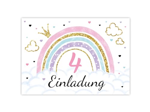 Minkocards 8 Einladungskarten zum 4. Kindergeburtstag Mädchen Regenbogen Einladung vierte Geburtstag Mädchengeburtstag Geburtstagseinladungen Minkocards 8 Einladungskarten zum 4. Kindergeburtstag Mädchen Regenbogen Einladung vierte Geburtstag Mädchengeburtstag Geburtstagseinladungen von Minkocards