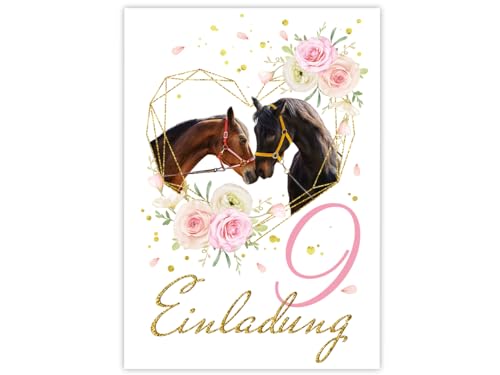 Minkocards 8 Einladungskarten zum 9. Kindergeburtstag Mädchen zwei Pferde Einladung neunte Geburtstag Kinder bunte Geburtstagseinladungen Minkocards 8 Einladungskarten zum 9. Kindergeburtstag Mädchen zwei Pferde Einladung neunte Geburtstag Kinder bunte Geburtstagseinladungen von Minkocards