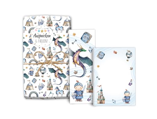Mitgebsel-Set 8 Geschenkpapierbögen + 8 Lesezeichen + 8 Mini-Notizblöcken + 8 Aufkleber für Mädchen Jungen Gastgeschenke für Kinder Jungsgeburtstag Ritter Drache Motto-Party Giveaways Mitgebsel-Set 8 Geschenkpapierbögen + 8 Lesezeichen + 8 Mini-Notizblöcken + 8 Aufkleber für Mädchen Jungen Gastgeschenke für Kinder Jungsgeburtstag Ritter Drache Motto-Party Giveaways von Minkocards