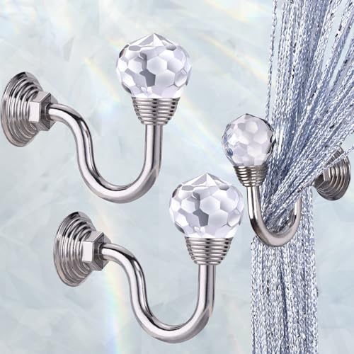 Brateuanoii 2 Stück Kristall Vorhanghalter, Metall Kristall Vorhanghalter, Vorhang Raffhalter U Wandhaken, Kristall Vorhang Raffhalter Haken, Gardinenhalter Wand Silber, Für Rückhalte Gardinen Brateuanoii 2 Stück Kristall Vorhanghalter, Metall Kristall Vorhanghalter, Vorhang Raffhalter U Wandhaken, Kristall Vorhang Raffhalter Haken, Gardinenhalter Wand Silber, Für Rückhalte Gardinen von Minlon