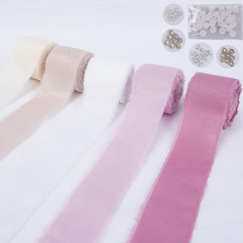 Minnhua 4 CM X 31,5 MSchleifenband mit 32 Zubehör, 5 Farben Geschenkband Stoff, Seidenband 5 Rolle, Filzband Dekoband für Deko Geschenke, Eukalyptus, Hochzeiten, Weihnachten Minnhua 4 CM X 31,5 MSchleifenband mit 32 Zubehör, 5 Farben Geschenkband Stoff, Seidenband 5 Rolle, Filzband Dekoband für Deko Geschenke, Eukalyptus, Hochzeiten, Weihnachten von Minnhua