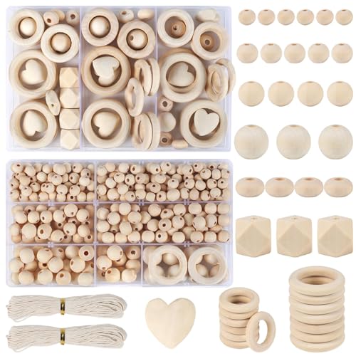 Minnhua 416 Stück Holzperlen Makramee Set Holzringe zum Basteln Holzperlen zum Auffädeln Holzkugeln mit Loch Holzperlen Natur Runde Holzperlen für DIY Schmuck Herstellung mit Bastelseilen Minnhua 416 Stück Holzperlen Makramee Set Holzringe zum Basteln Holzperlen zum Auffädeln Holzkugeln mit Loch Holzperlen Natur Runde Holzperlen für DIY Schmuck Herstellung mit Bastelseilen von Minnhua