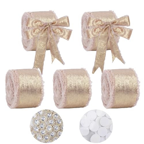 Minnhua 5PCS Schleifenband Braun Geschenkband Hochzeit Seidenband 3cm x 6.3m Glitzerband Dekoband Geschenken Stoffband mit 70PCS Zubehör für Geschenkverpackung Hochzeitseinladungen Blumenarrangement Minnhua 5PCS Schleifenband Braun Geschenkband Hochzeit Seidenband 3cm x 6.3m Glitzerband Dekoband Geschenken Stoffband mit 70PCS Zubehör für Geschenkverpackung Hochzeitseinladungen Blumenarrangement von Minnhua