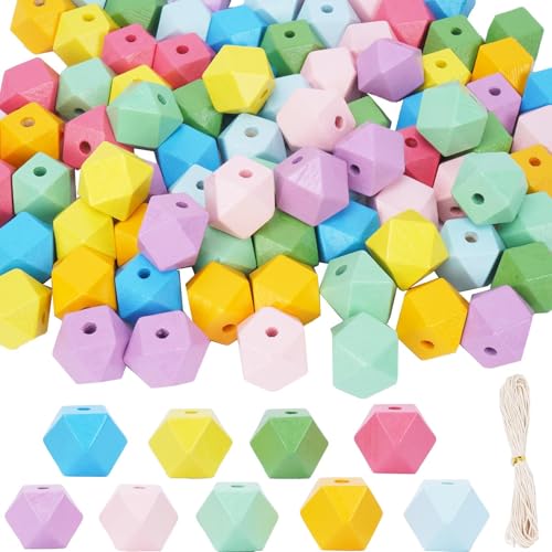 Minnhua 90PCS Holzperlen Bunt 20mm Bunte Holzperlen Groß Perlen zum Auffädeln Bunte Holzkugeln mit Loch Bastelperlen zum Auffädeln Gemischte Holz Perlenset für Armbänder DIY Schmuck Minnhua 90PCS Holzperlen Bunt 20mm Bunte Holzperlen Groß Perlen zum Auffädeln Bunte Holzkugeln mit Loch Bastelperlen zum Auffädeln Gemischte Holz Perlenset für Armbänder DIY Schmuck von Minnhua