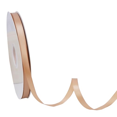 Minnhua 91 m x 1 cm Schleifenband, Polyesterfaser Satinband, Blinkend Seidenband, Geschenkband Stoff für DIY Handwerk Weihnachten Deko Geschenkband Hochzeit Party Basteln (Goldene) von Minnhua