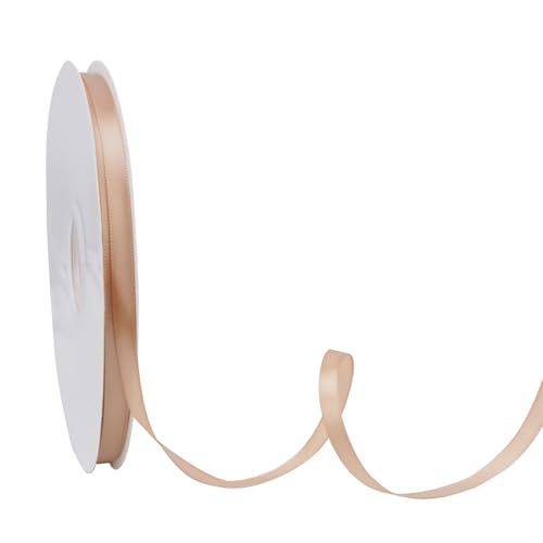 Minnhua 91 m x 6 mm Schleifenband, Polyesterfaser Satinband, Blinkend Seidenband, Geschenkband Stoff für DIY Handwerk Weihnachten Deko Hochzeit Party Basteln Geschenkband (Goldene) von Minnhua