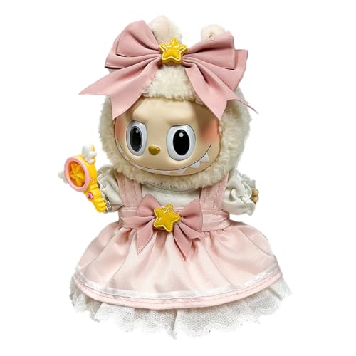 Labubu Kleidung für Puppe,17 cm große Puppenkleidung für labubu Kleidung,Labubu-Zubehör für Puppe,Passende Kleidung für die Labubu-Plüsch Toy(ohne Puppe) (H) von Mino Plus