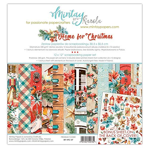 MTY Paper Pad 12"x12" - Home for Christmas von Mintay