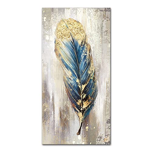 Mintura Kunstwerk, handbemalt, die schöne Feder, Wandkunst, Bild, Wohnzimmer, Acryl, Leinwand, Hoteldekoration, Ölgemälde auf Leinwand (100 x 200 cm, ungerahmt) von Mintura