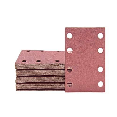 MioTools Fox Klett-Schleifblätter, 133 x 80 mm, 8-Loch, f. Schwingschleifer, Normalkorund (50 Stk.) K100 von MioTools
