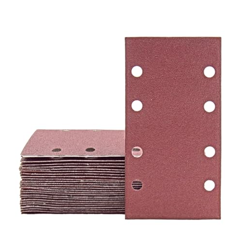 MioTools Fox Klett-Schleifblätter, 180 x 93 mm, 8-Loch, f. Schwingschleifer, Normalkorund (50 Stk.) K40 von MioTools