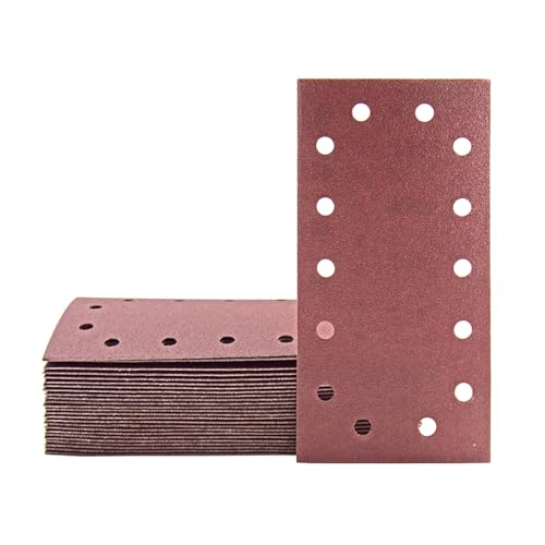 MioTools Fox Klett-Schleifblätter, 230 x 115 mm, 14-Loch, f. Schwingschleifer, Normalkorund (50 Stk.) K180 von MioTools