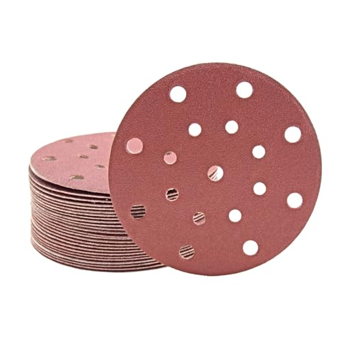 MioTools Fox Klett-Schleifscheiben, 150 mm, 17-Loch, f. Exzenterschleifer, Normalkorund (50 Stk.) K80 von MioTools