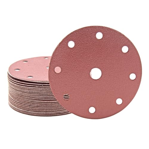 MioTools Fox Klett-Schleifscheiben, 150 mm, 9-Loch, f. Exzenterschleifer, Normalkorund (25 Stk.) K36 von MioTools